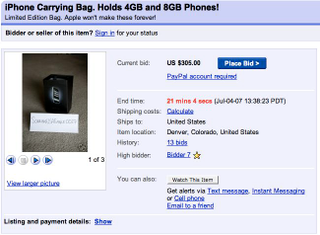 Illustration for article titled iPhone Shopping Bag Sells for $305 on eBay